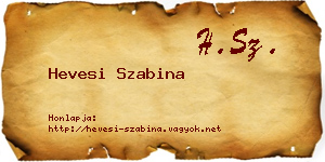 Hevesi Szabina névjegykártya